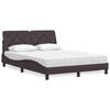 vidaXL Lit avec matelas marron fonc&eacute; 140x190 cm tissu