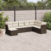 vidaXL Salon de jardin 8 pcs avec coussins marron r&eacute;sine tress&eacute;e