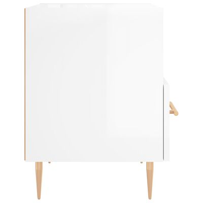 vidaXL Table de chevet blanc brillant 40x35x47,5 cm bois d’ingénierie