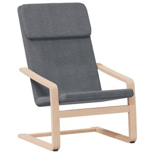 vidaXL Chaise de relaxation avec repose-pied Gris fonc&eacute; Tissu