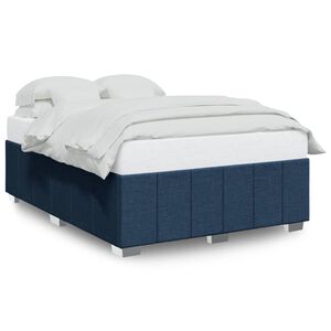 vidaXL Cadre de lit sans matelas bleu 140x200 cm tissu