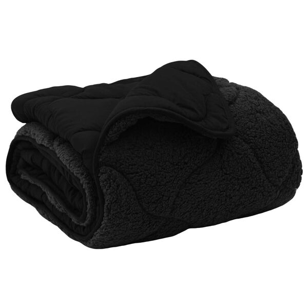 vidaXL Duvet d'&eacute;t&eacute; simple Matelass&eacute; Noir 140 x 200 cm