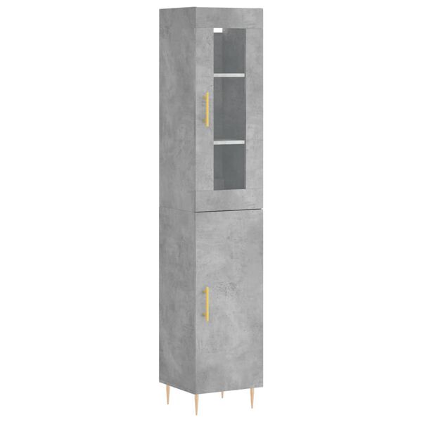 vidaXL Buffet haut Gris b&eacute;ton 34,5x34x180 cm Bois d'ing&eacute;nierie