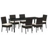 vidaXL Ensemble de salle &agrave; manger pour jardin 7 pc Noir
