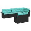 vidaXL Ensemble de canap&eacute; de jardin 8 pc Noir polyrotin
