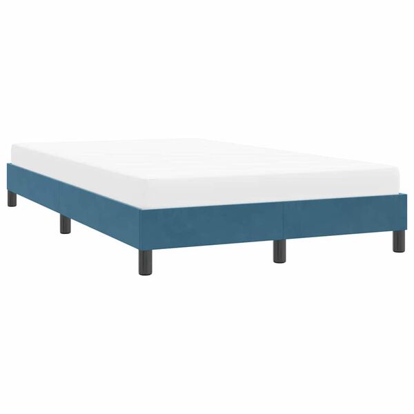 vidaXL Cadre de lit sans matelas bleu fonc&eacute; 120x220 cm velours
