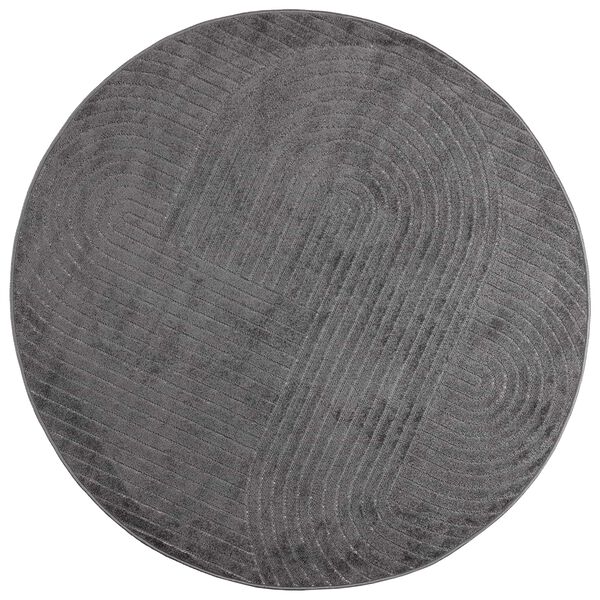 vidaXL Tapis de surface Rond HUARTE Anthracite &Oslash; 120 CM Polyester
