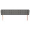 vidaXL T&ecirc;te de lit avec oreilles Gris fonc&eacute; 203x23x78/88 cm Tissu