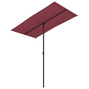vidaXL Parasol de jardin et m&acirc;t en aluminium 180x110 cm rouge bordeaux