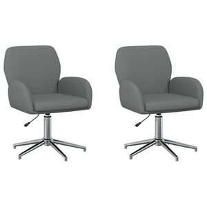 vidaXL Chaises de bureau pivotantes 2 pc 54 x 58 x 90 cm Gris fonc&eacute;