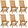 vidaXL Chaises de jardin et coussins taupe lot de 6 Bois teck massif