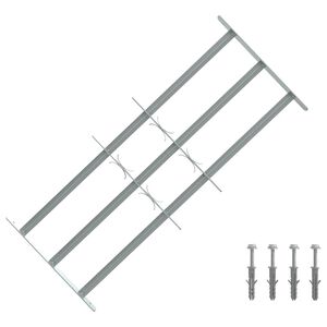 vidaXL Grille r&eacute;glable de s&eacute;curit&eacute; de fen&ecirc;tres et 3 barres 700-1050 mm