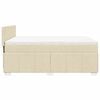 vidaXL Sommier &agrave; lattes de lit avec matelas Cr&egrave;me 140x190 cm Tissu
