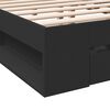 vidaXL Cadre de lit avec tiroirs sans matelas noir 135x190 cm