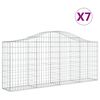 vidaXL Paniers &agrave; gabions arqu&eacute;s 7 pcs 200x30x80/100 cm Fer galvanis&eacute;
