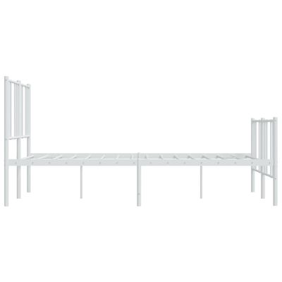 vidaXL Cadre de lit métal sans matelas et pied de lit blanc 160x200 cm