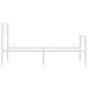 vidaXL Cadre de lit m&eacute;tal sans matelas et pied de lit blanc 100x200 cm