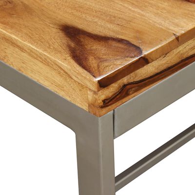 vidaXL Table à manger Bois massif et acier 180 cm
