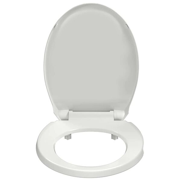 vidaXL Abattant WC &agrave; fermeture en douceur Blanc Ovale