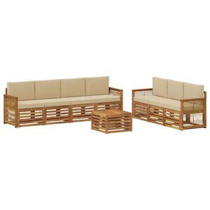 vidaXL Ensembles de canap&eacute;s avec coussin 8 pcs Bois d'Acacia Massif