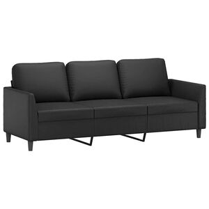 vidaXL Canap&eacute; &agrave; 3 places Noir 180 cm Similicuir
