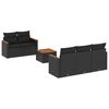 vidaXL Salon de jardin 6 pcs avec coussins noir r&eacute;sine tress&eacute;e