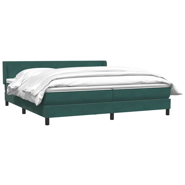 vidaXL Sommier &agrave; lattes de lit et matelas vert fonc&eacute; 200x210cm velours
