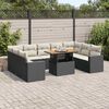 vidaXL Salon de jardin 10 pcs avec coussins noir r&eacute;sine tress&eacute;e