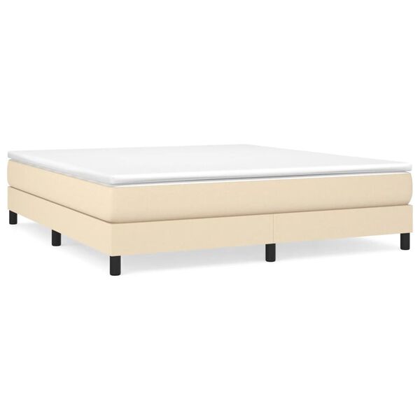 vidaXL Sommier &agrave; lattes de lit avec matelas Cr&egrave;me 180x200 cm Tissu