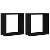 vidaXL &Eacute;tag&egrave;res murales cubiques lot de 2 ch&ecirc;ne noir 30 x 15 x 30 cm bois composite