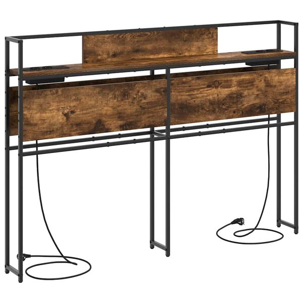 vidaXL T&ecirc;te de lit de rangement Ch&ecirc;ne fum&eacute; 150 cm Bois d'ing&eacute;nierie