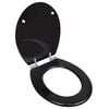 vidaXL Si&egrave;ge de toilette MDF Couvercle &agrave; fermeture en douceur Noir