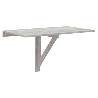 vidaXL Table murale pliable Gris béton 100x60x56 cm Bois d'ingénierie