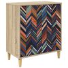 vidaXL Commode OMMEN Imprim&eacute; g&eacute;om&eacute;trique 66 x 36,5 x 75 cm Sonoma