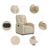 vidaXL Fauteuil inclinable &eacute;lectrique cr&egrave;me tissu