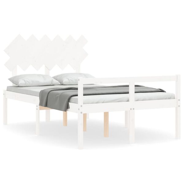 vidaXL Lit pour personne âgée sans matelas blanc bois massif