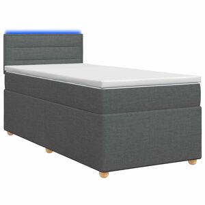 vidaXL Lit boxspring avec matelas Gris fonc&eacute; 80 x 200 cm Tissu