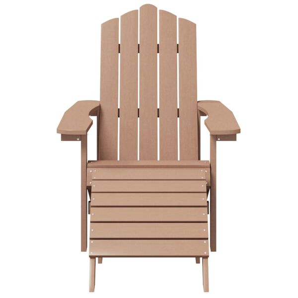 vidaXL Chaises de jardin Adirondack lot de 2 repose-pieds PEHD Marron