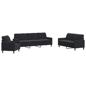vidaXL Ensemble de canap&eacute;s 4 pcs avec coussins Noir Velours