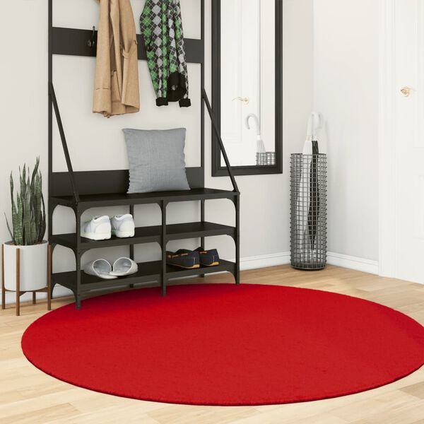 vidaXL Tapis OVIEDO &agrave; poils courts rouge &Oslash; 160 cm