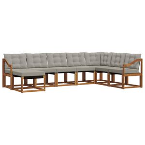vidaXL Ensemble de canap&eacute;s d'ext&eacute;rieur 8 pc Gris Naturel et Clair