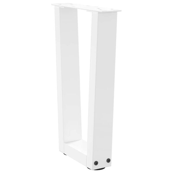 vidaXL Pieds de table basse en forme de V, 2 pi&egrave;ces, blanc, 38 x (42-43,3) cm, acier
