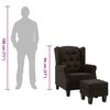 vidaXL Fauteuil avec repose-pied Marron fonc&eacute; Tissu