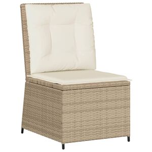 vidaXL Canap&eacute; inclinable de jardin avec coussins beige r&eacute;sine tress&eacute;e