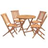 vidaXL Ensemble bistro de jardin pliant 5 pi&egrave;ces Naturel