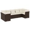 vidaXL Salon de jardin avec coussins 7 pcs marron r&eacute;sine tress&eacute;e