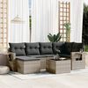 vidaXL Salon de jardin avec coussins 7 pcs gris r&eacute;sine tress&eacute;e