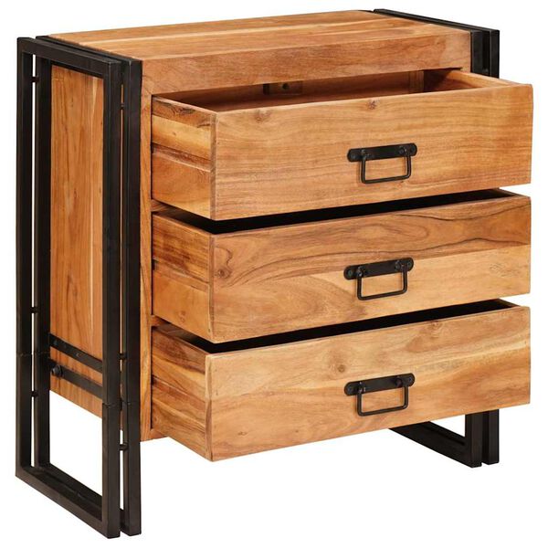 vidaXL Buffet avec tiroir Marron 66 x 33 x 70 cm Bois d'Acacia Massif