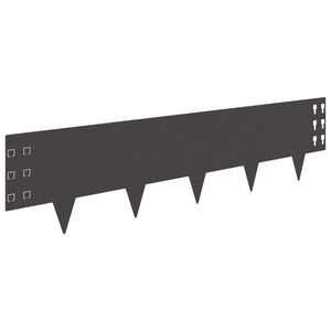 vidaXL Bordure de Pelouse 10 pc 100 x 25 cm Acier Noir