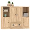 vidaXL Buffets 3 pcs ch&ecirc;ne sonoma bois d'ing&eacute;nierie